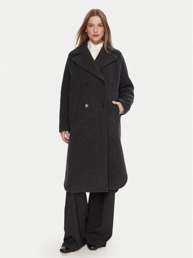 Marc O'Polo Płaszcz wełniany 508 0302 71151 Szary Relaxed Fit