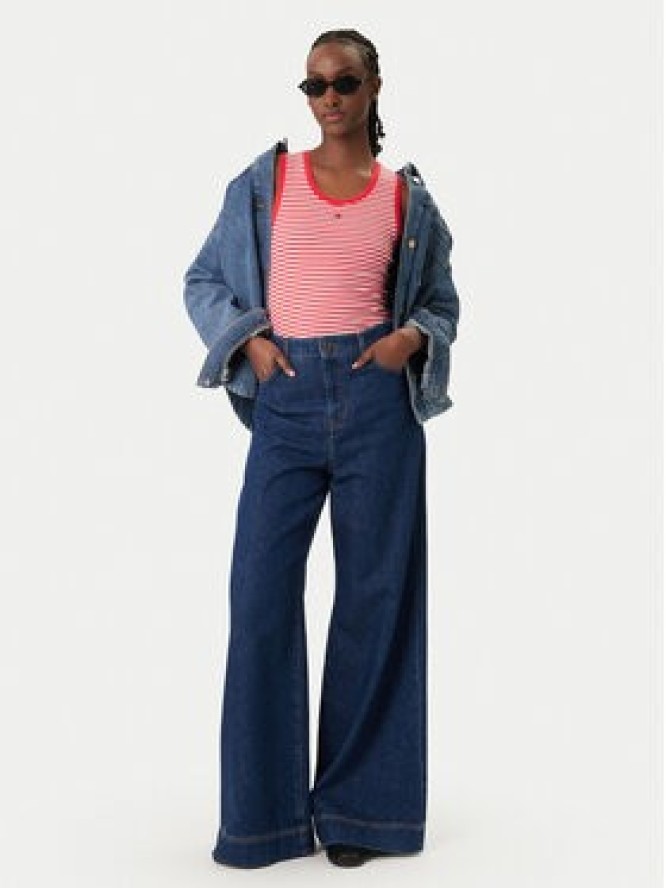 Tommy Jeans Top Essential DW0DW20673 Czerwony Slim Fit