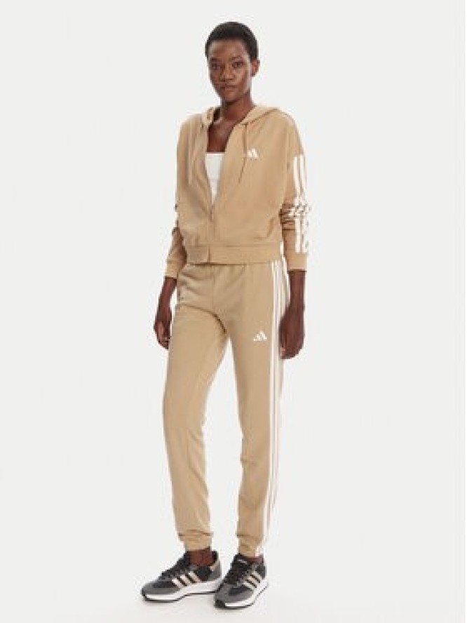 adidas Spodnie dresowe Essentials 3-Stripes JX7661 Beżowy Regular Fit