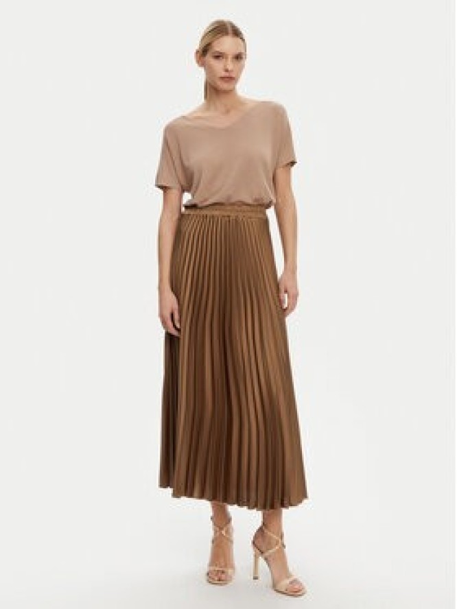 Kontatto Spódnica plisowana SU501C Brązowy Regular Fit