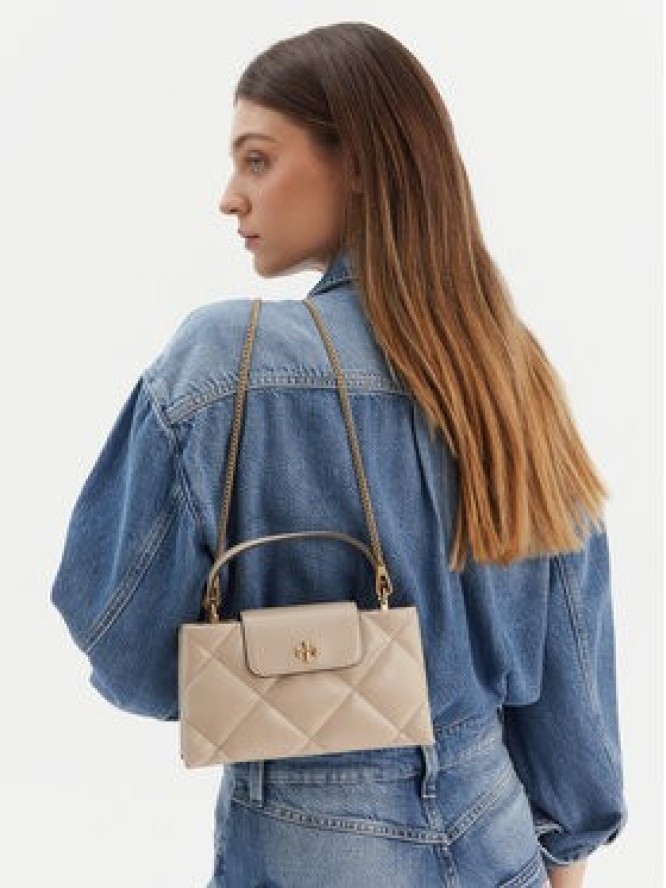 Tory Burch Torebka Kira Diamond Quilt East-West Top Handle 174999 Beżowy