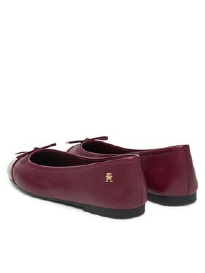 Tommy Hilfiger Baleriny Patent Toe-Cap FW0FW08830 Bordowy