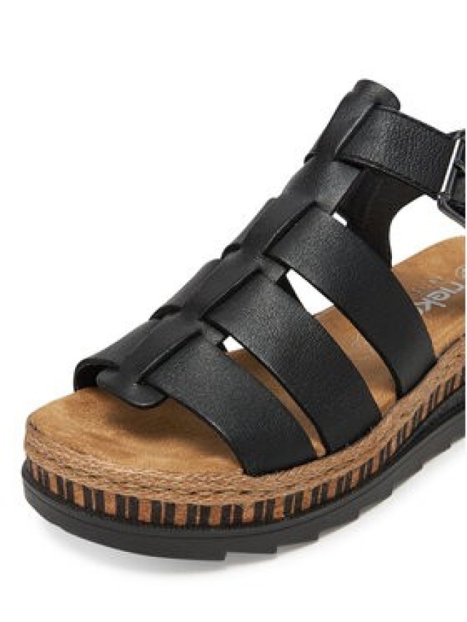 Rieker Sandały V7904-00 Czarny