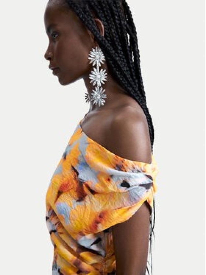 Desigual Sukienka letnia Sol 26SWVW50 Żółty Slim Fit