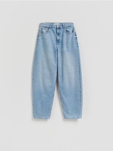 Jeansy barrel leg - niebieski