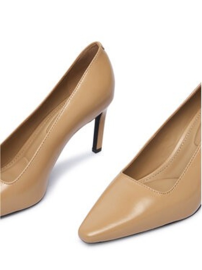 Tommy Hilfiger Szpilki Squared Toe High Heel Lth Pump FW0FW09510 Brązowy jasny