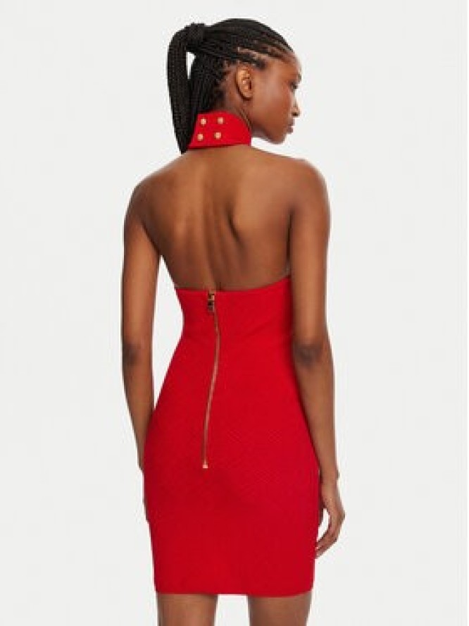 Balmain Sukienka koktajlowa DF0R3236KH58 Czerwony Slim Fit