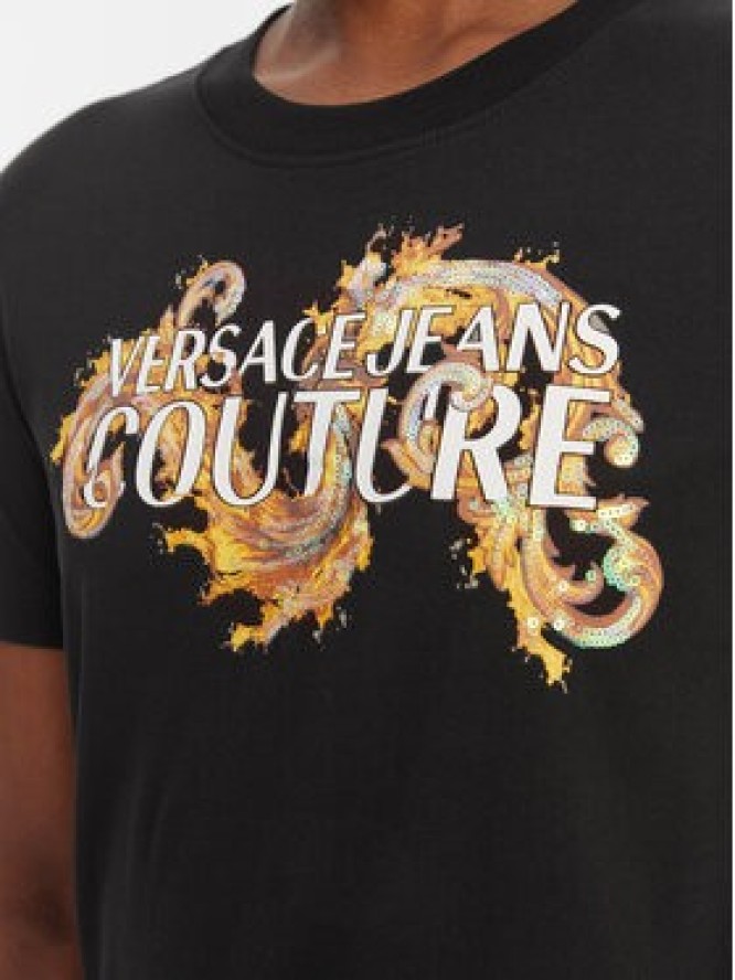 Versace Jeans Couture T-Shirt 80HAHE02 CJ00E Czarny Regular Fit
