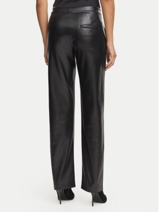 Marella Spodnie z imitacji skóry Palude 2623786012 Czarny Regular Fit
