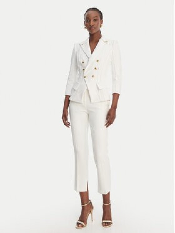 Elisabetta Franchi Spodnie materiałowe PA-166-61E2-V300 Biały Slim Fit