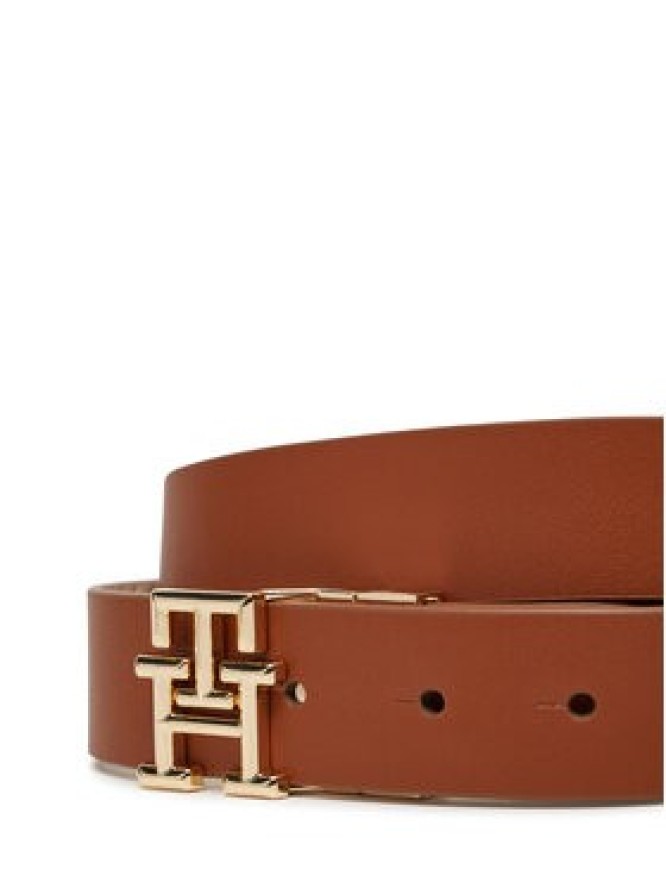 Tommy Hilfiger Pasek Damski Th Logo Rev 3.0 AW0AW17247 Brązowy