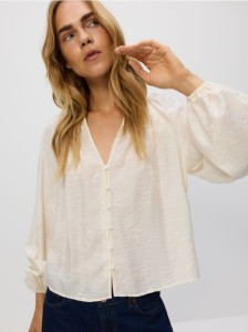 Koszula z haftem - złamana biel