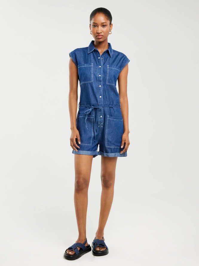 Kombinezon damski jeansowy niebieski Shea 465