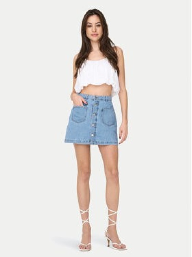 ONLY Top Lou 15342566 Biały Cropped Fit