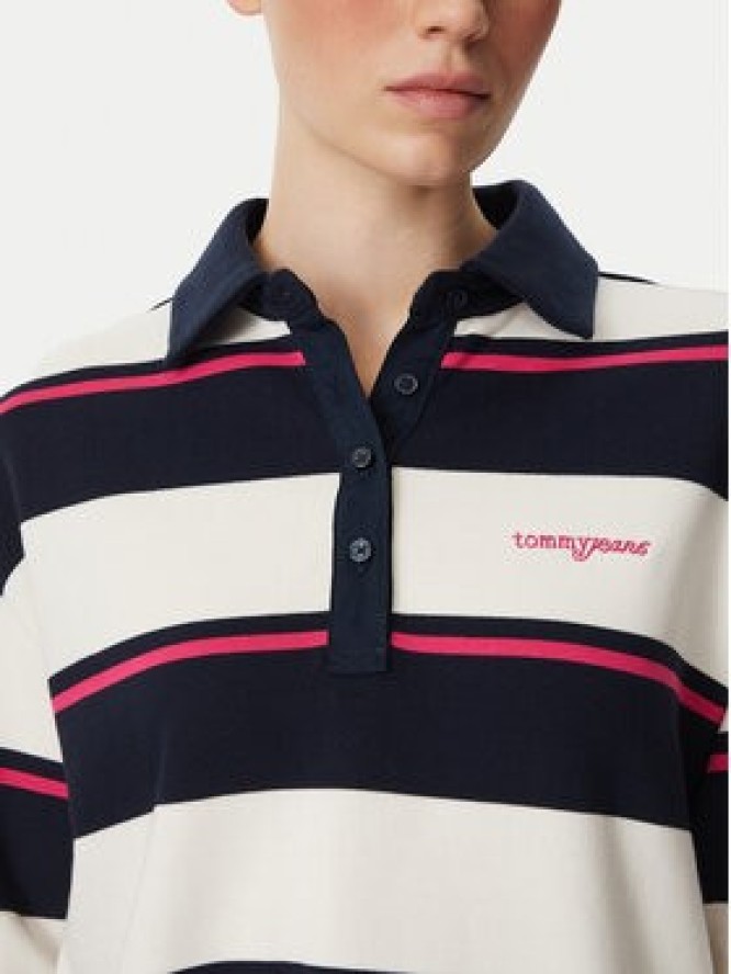 Tommy Jeans Polo Script Rugby DW0DW23303 Granatowy Relaxed Fit