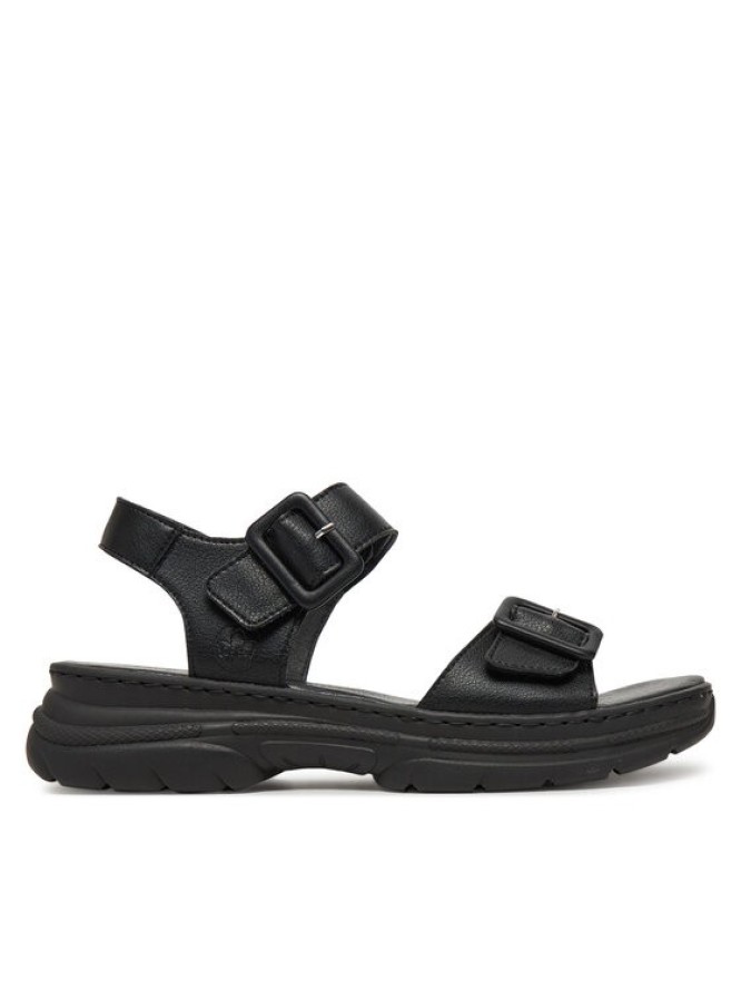 Rieker Sandały 66680-00 Czarny