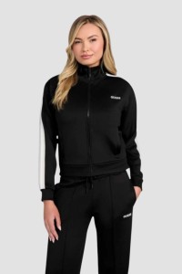 GUESS Czarna damska bluza z lampasami Yarrow, Rozmiar L