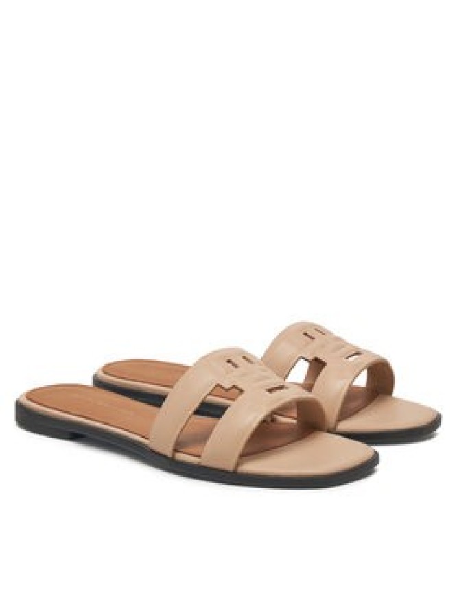 Tommy Hilfiger Klapki Th Logo Strap Mule FW0FW08671 Beżowy