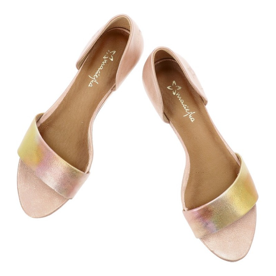 Różowe Sandały Maciejka Eleganckie Wsuwane Obuwie Damskie