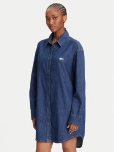 Tommy Jeans Sukienka jeansowa DW0DW21420 Granatowy Relaxed Fit