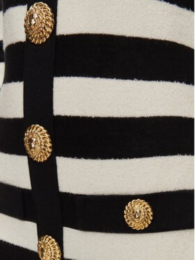 Balmain Sukienka dzianinowa DF1R9193JI70 Czarny Regular Fit