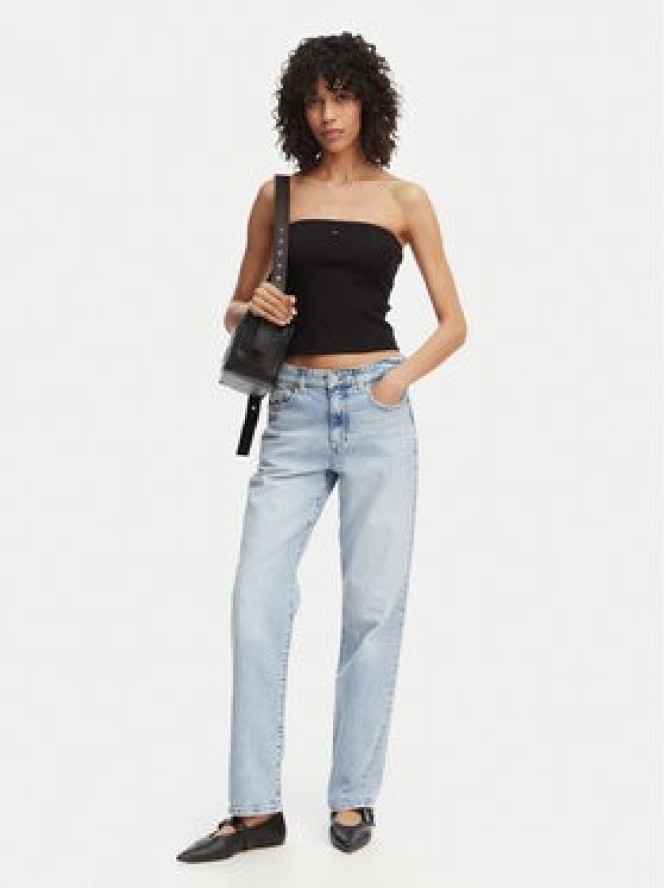 Tommy Jeans Top DW0DW22263 Czarny Slim Fit
