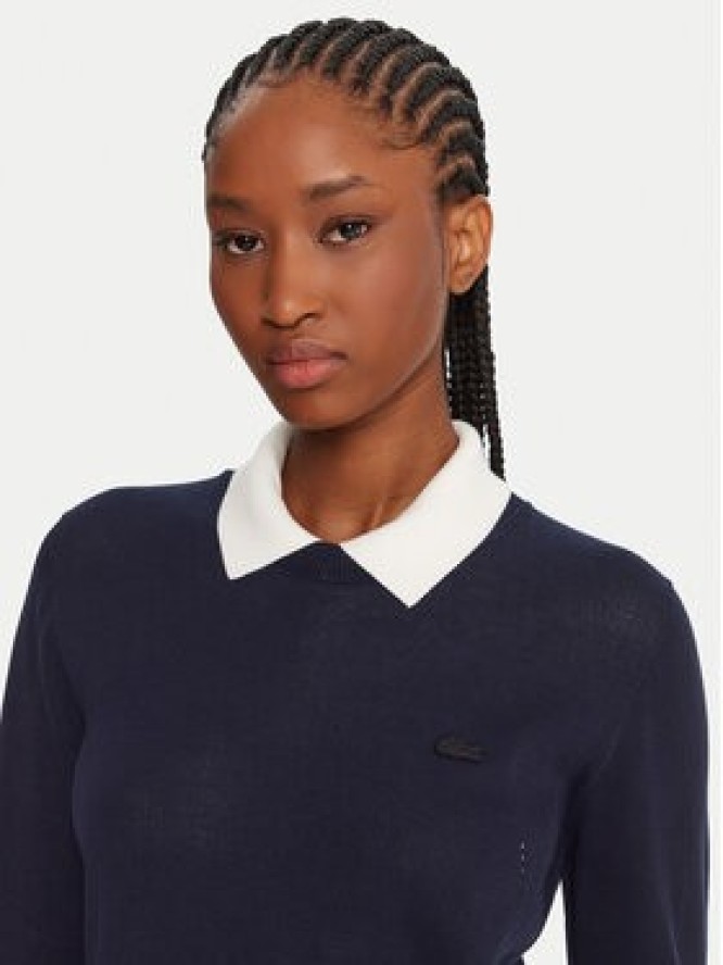 Lacoste Sweter AF4145 Granatowy Regular Fit