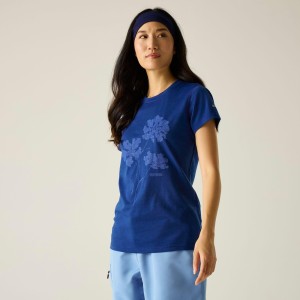 Damska koszulka Escade z krótkim rękawem i nadrukiem z mieszanki wełny merino