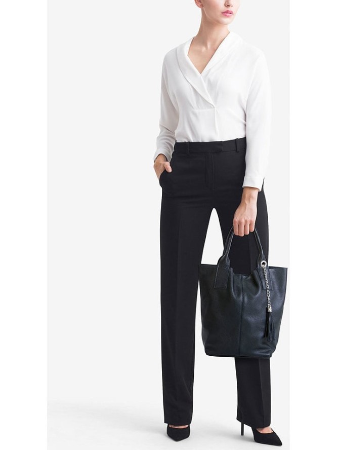 Pia Sassi Skórzana torebka "Monte Cimone" w kolorze czarnym - 28 x 35 x 17 cm rozmiar: onesize