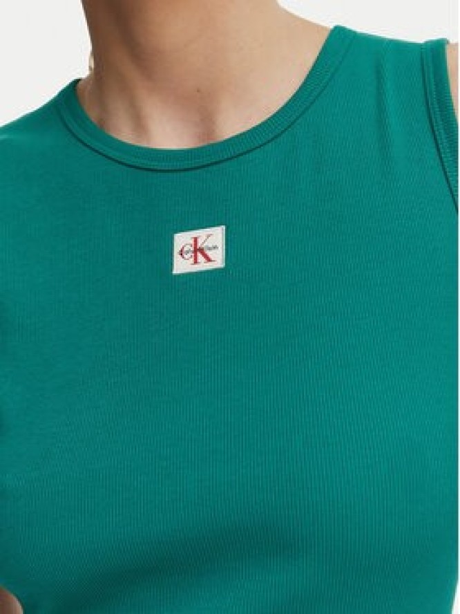 Calvin Klein Jeans Top LV047F246G Zielony ciemny Slim Fit