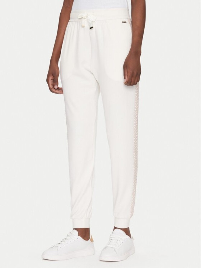 BOSS Spodnie dresowe Monogram 50535841 Écru Regular Fit