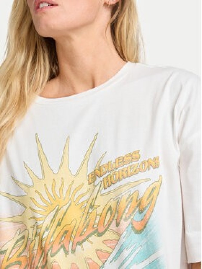 Billabong T-Shirt Where The Sun Collide EBJZT00499 Biały Loose Fit