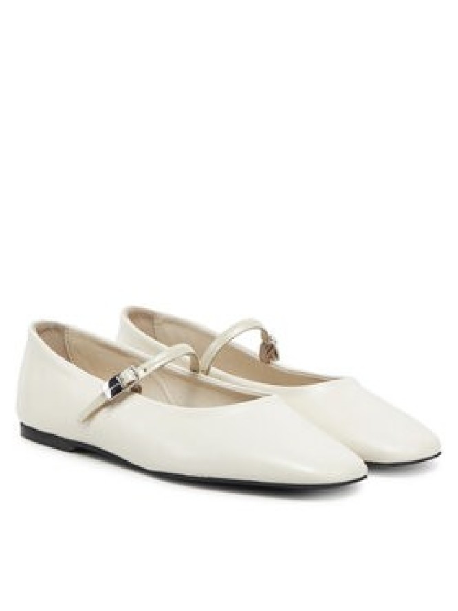 Calvin Klein Baleriny Ballerina New Buckle - Lth HW0HW02483 Beżowy