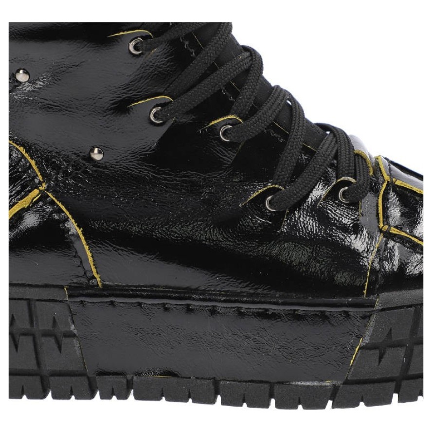 Czarne Botki Simen Damskie Wygodne Buty Jesienne