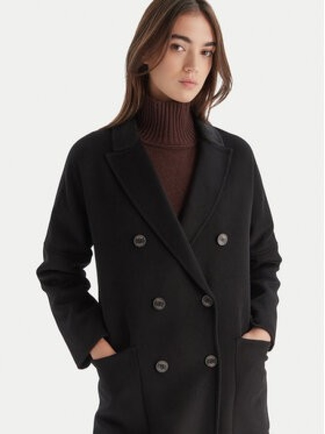 ViCOLO Płaszcz wełniany TF0001 Czarny Regular Fit