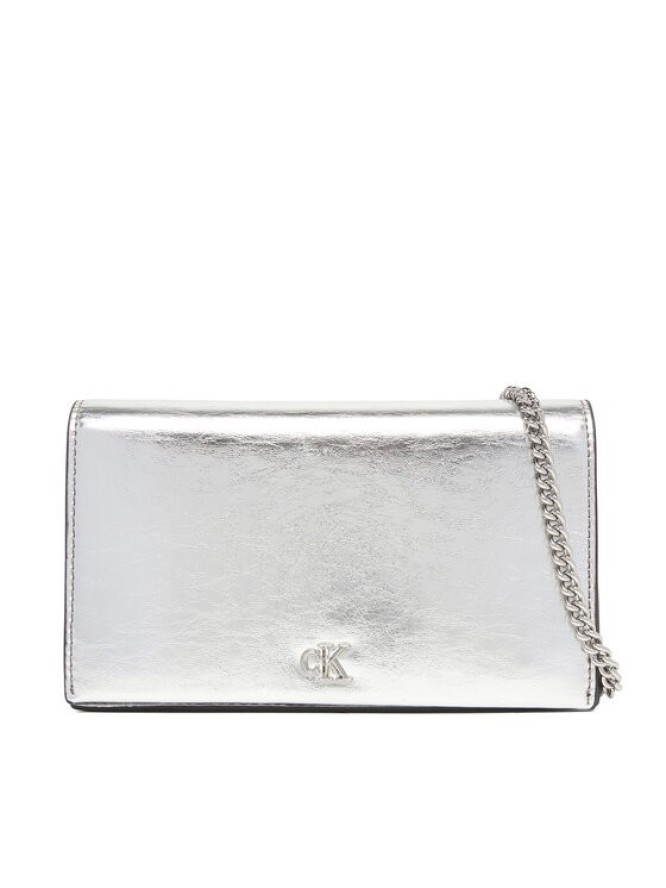Calvin Klein Torebka Ck Metallic Wallet On Chain LV04F3320G Srebrny