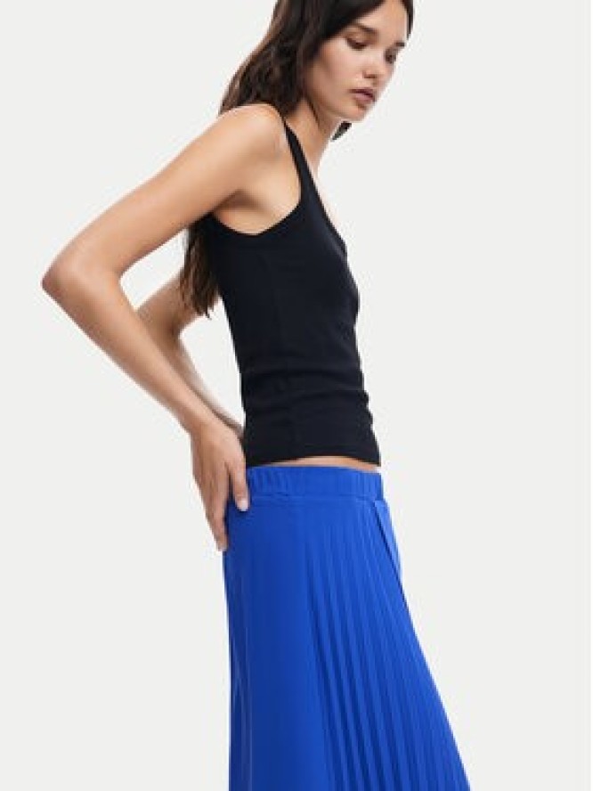 Desigual Spódnica plisowana Xining 24WWFW25 Niebieski Regular Fit