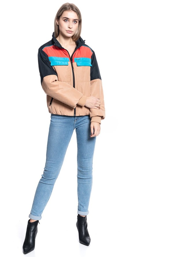 DAMSKA KURTKA PRZEJŚCIOWA WRANGLER UTILITY JACKET PYRAMID SAND W4Q1YJC01 112129191
