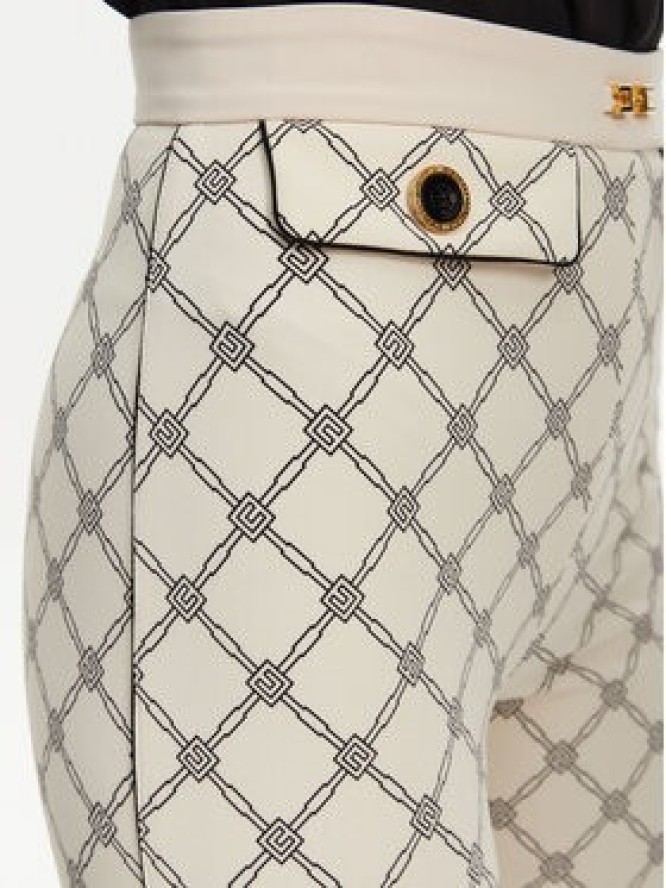 Elisabetta Franchi Spodnie materiałowe PA-S71-51E2 Écru Regular Fit