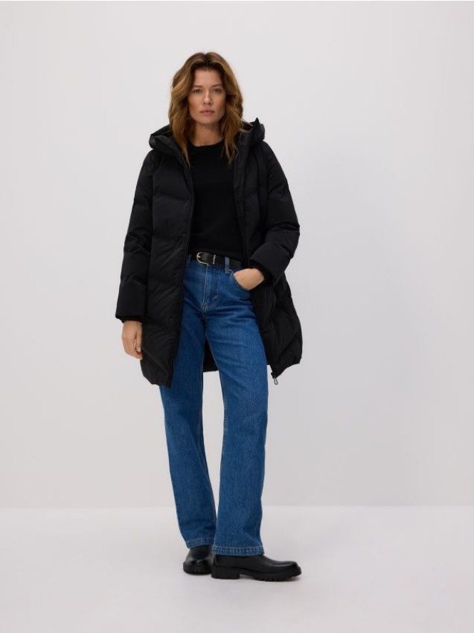 Pikowana kurtka - czarny