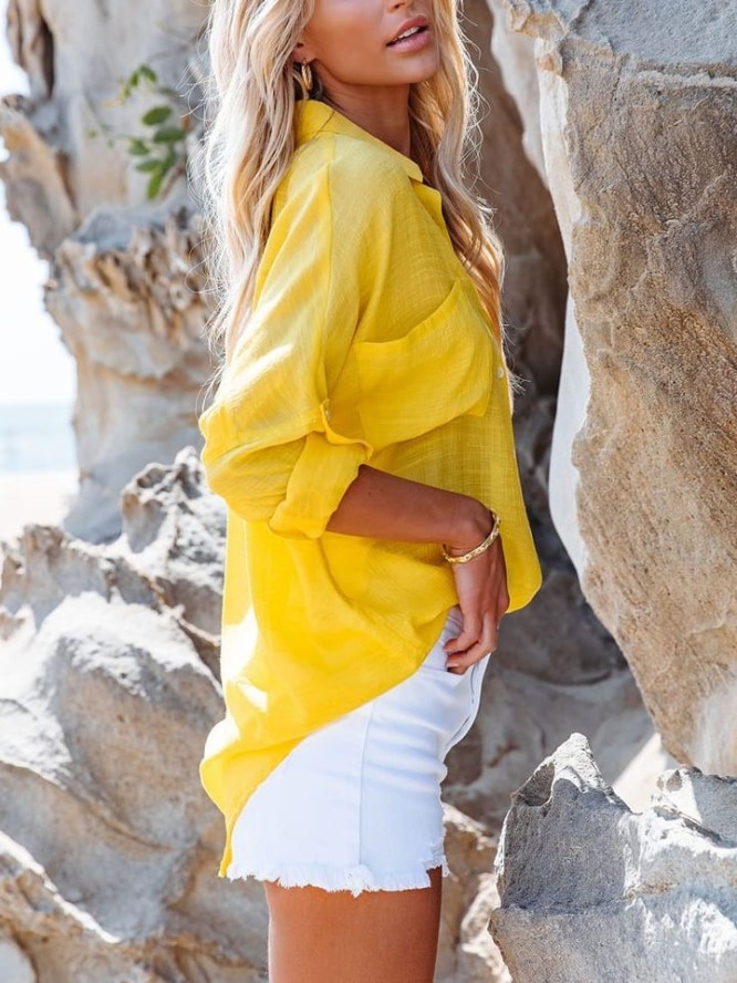 Milan Kiss Bluzka w kolorze żółtym rozmiar: M