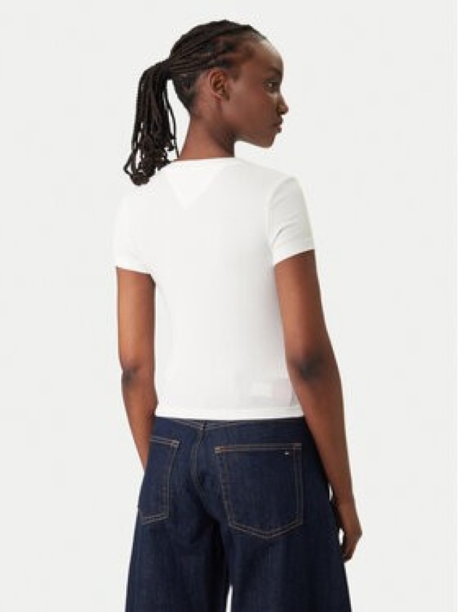 Tommy Jeans T-Shirt Wavy Flag DW0DW22272 Biały Slim Fit