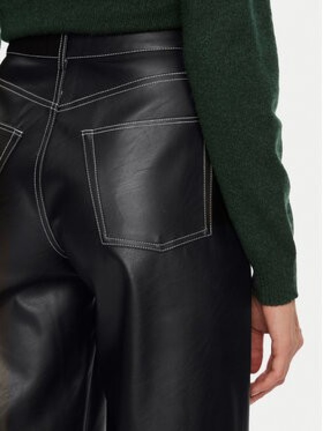 JJXX Spodnie z imitacji skóry Lila 12276595 Czarny Wide Leg