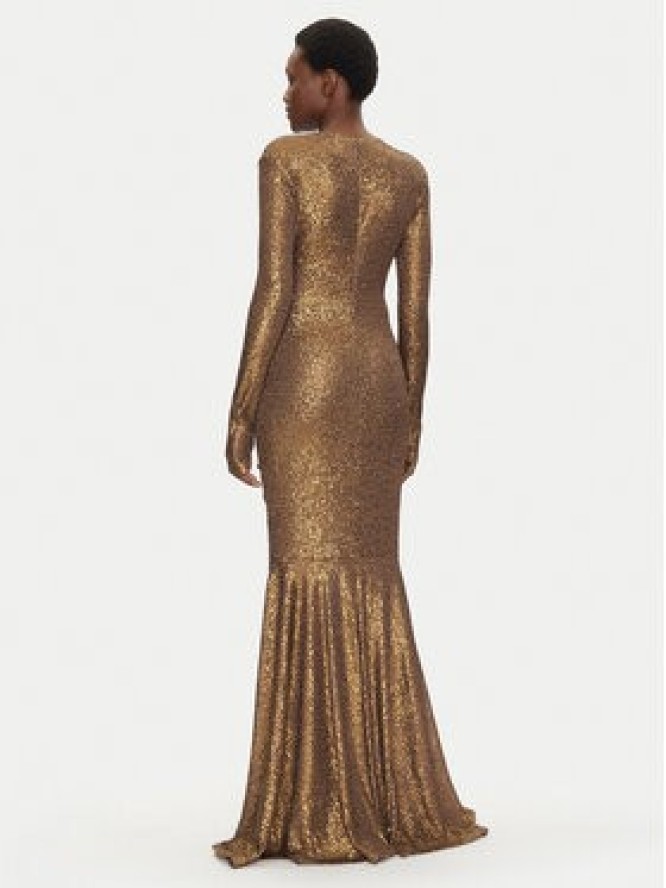 NORMA KAMALI Sukienka wieczorowa ST4243SQE38151 Złoty Slim Fit