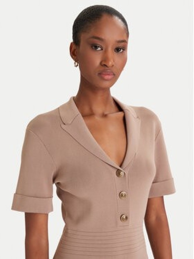 Guess Sukienka dzianinowa W5YK29 Z0130 Beżowy Slim Fit