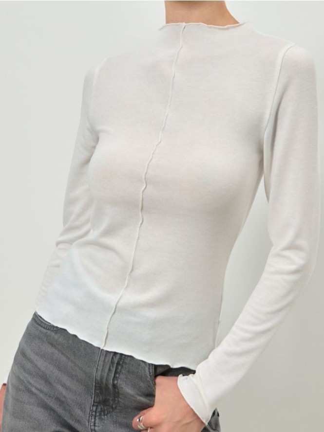 Bluzka z falbankami - kremowy