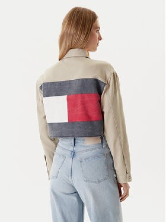 Tommy Jeans Kurtka jeansowa Flag DW0DW21431 Beżowy Regular Fit