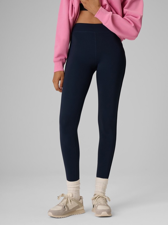 4F Legginsy dzianinowe damskie - granatowe L