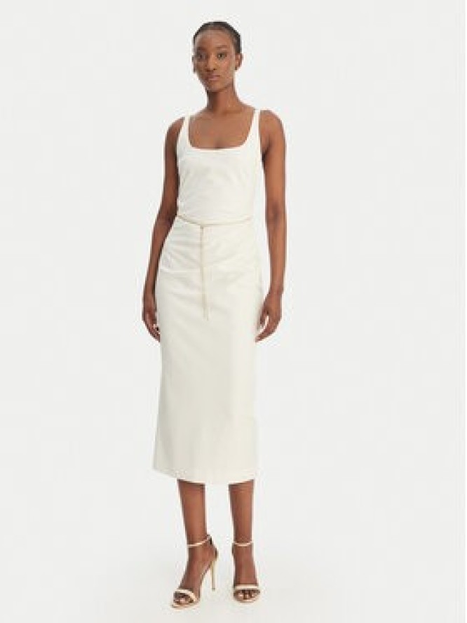 HUGO Sukienka koktajlowa Kankeni 50558191 Écru Slim Fit