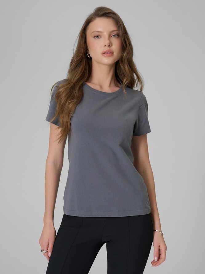 T-shirt slim gładki damski 4F 4FRSS26TTSHF3628